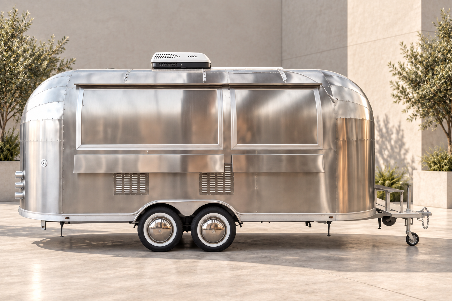 SMA-5500 frosted stainless steel food trailer