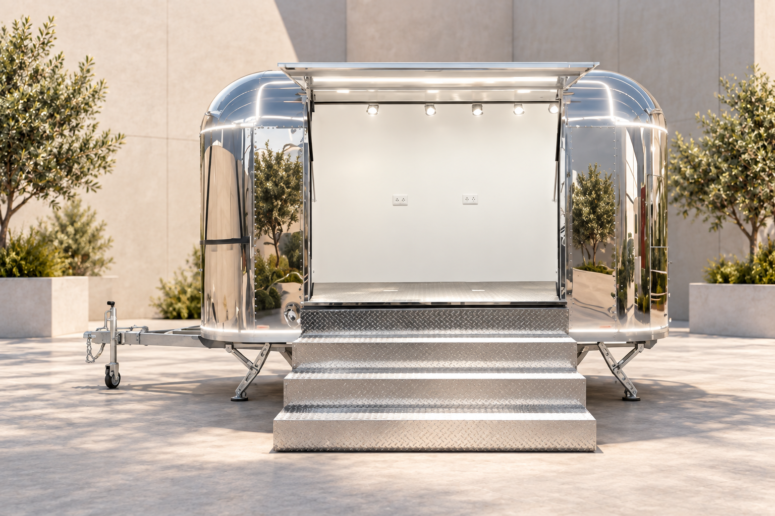 SMA-4000 mirror stainless steel office trailer